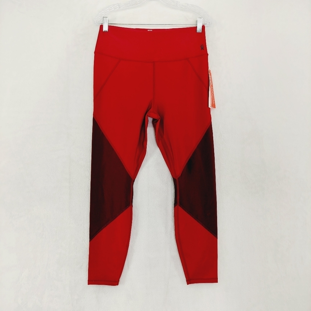 Good American Red Burgundy Athleisure Running Yoga Leggings P6633